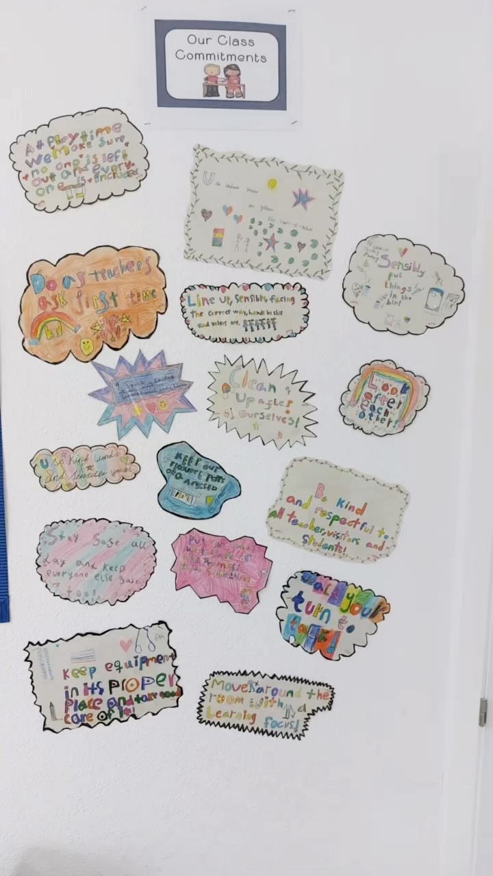 In Infinites, we have created our Classroom Commitments! We agreed all the values we think are important and created this display all by ourselves! 💖

#britishschoollasrozas #greenstoneschool #internationalbritishcurriculum
#consciousdiscipline